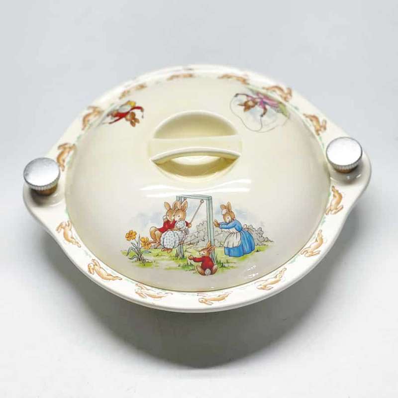 Royal Doulton Bunnykins Flying Kites Hot Water Warming Dish