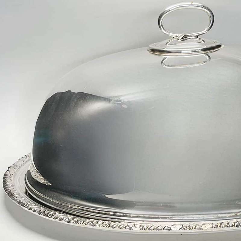 Silver Plated Meat Plate With Meat Dome Mappin and Webb