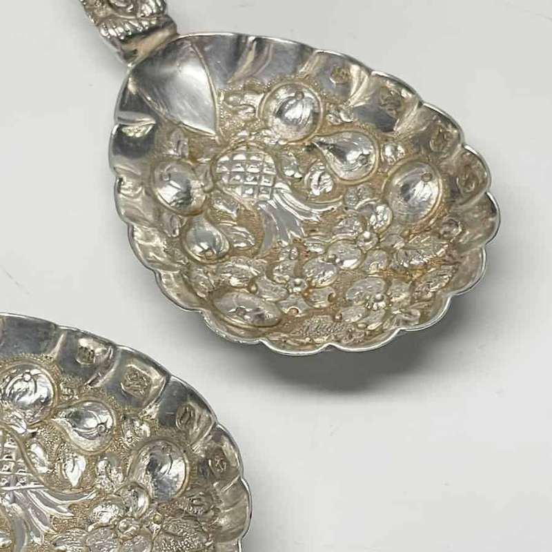 Rare Pair Birmingham 1887 Apostle Berry Spoons