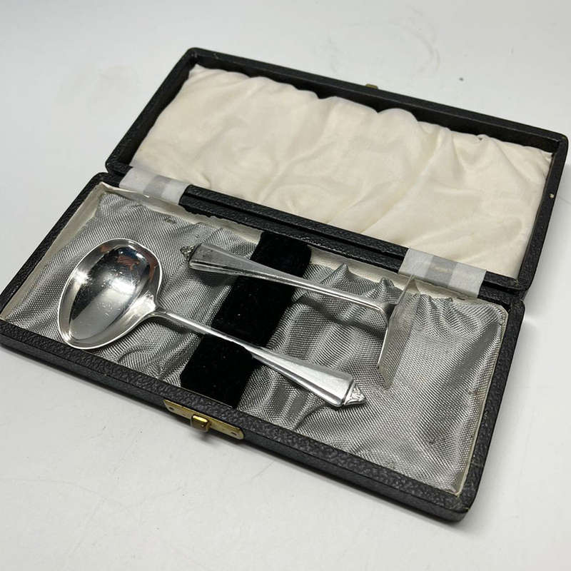 Hallmarked Silver Christening Set Birmingham 1949