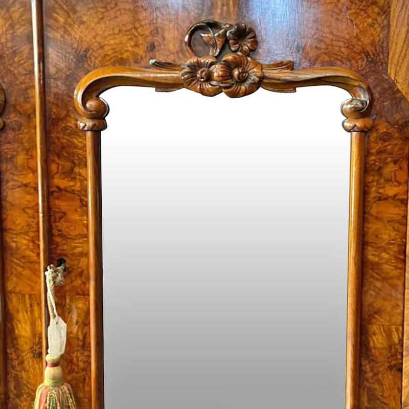 Magnificent Victorian Marble Topped Burr Walnut Chiffonier