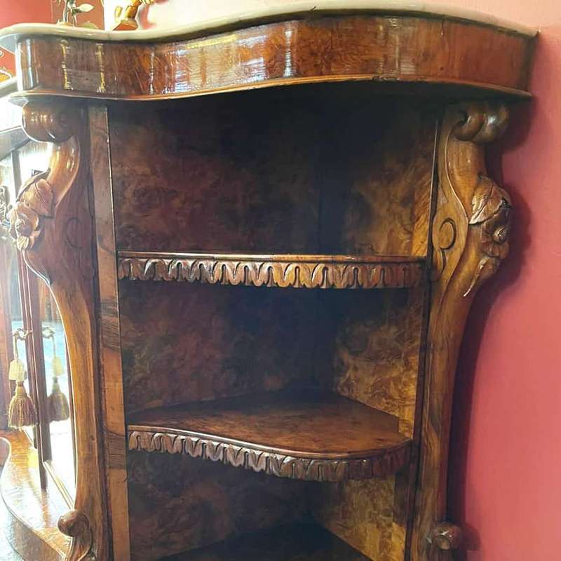 Magnificent Victorian Marble Topped Burr Walnut Chiffonier