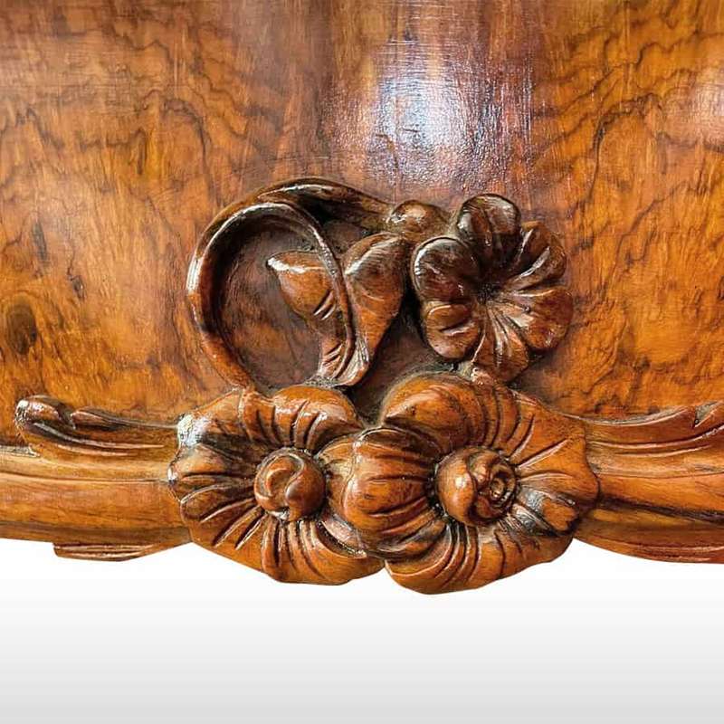 Magnificent Victorian Marble Topped Burr Walnut Chiffonier