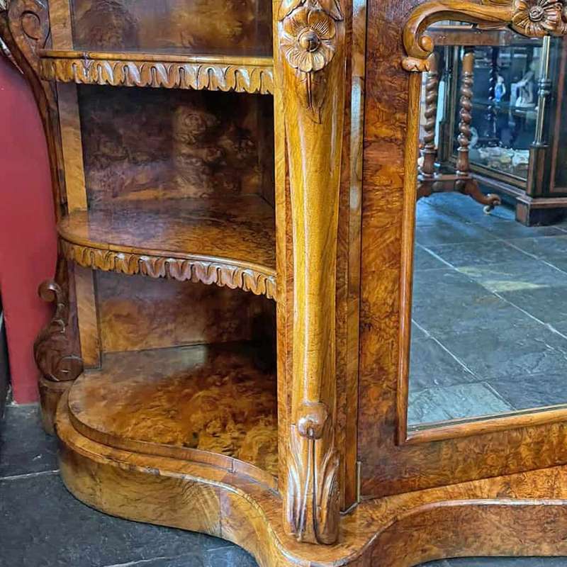 Magnificent Victorian Marble Topped Burr Walnut Chiffonier