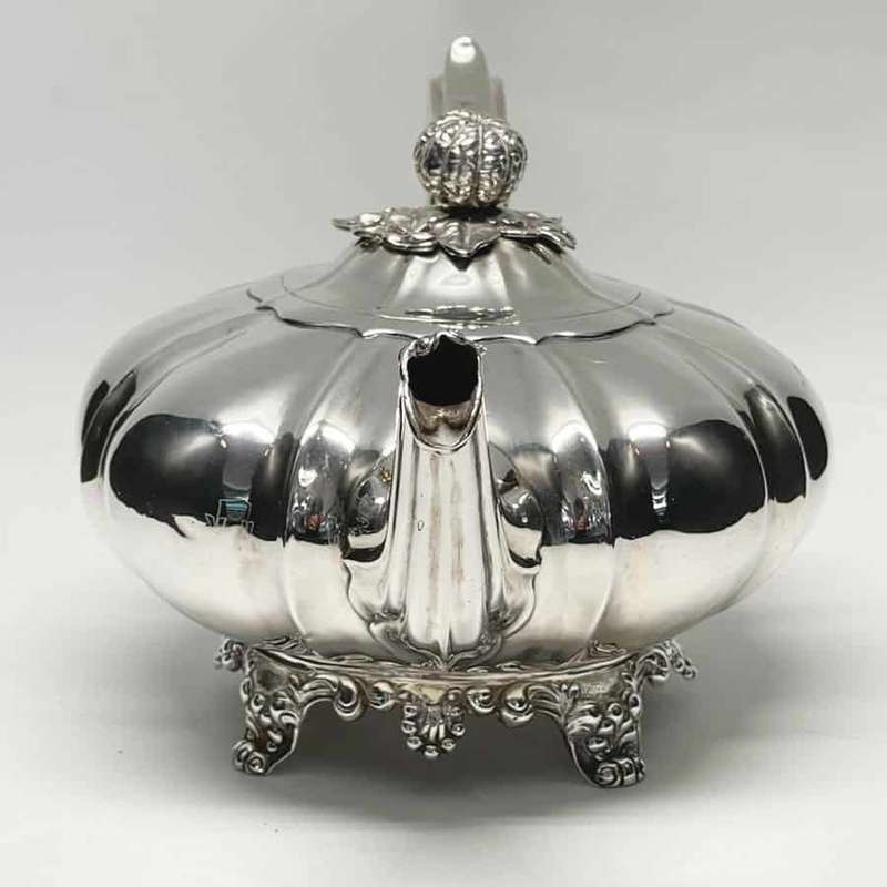 Rare Irish Silver Dublin Melon Tea Pot 1837 George Alcock