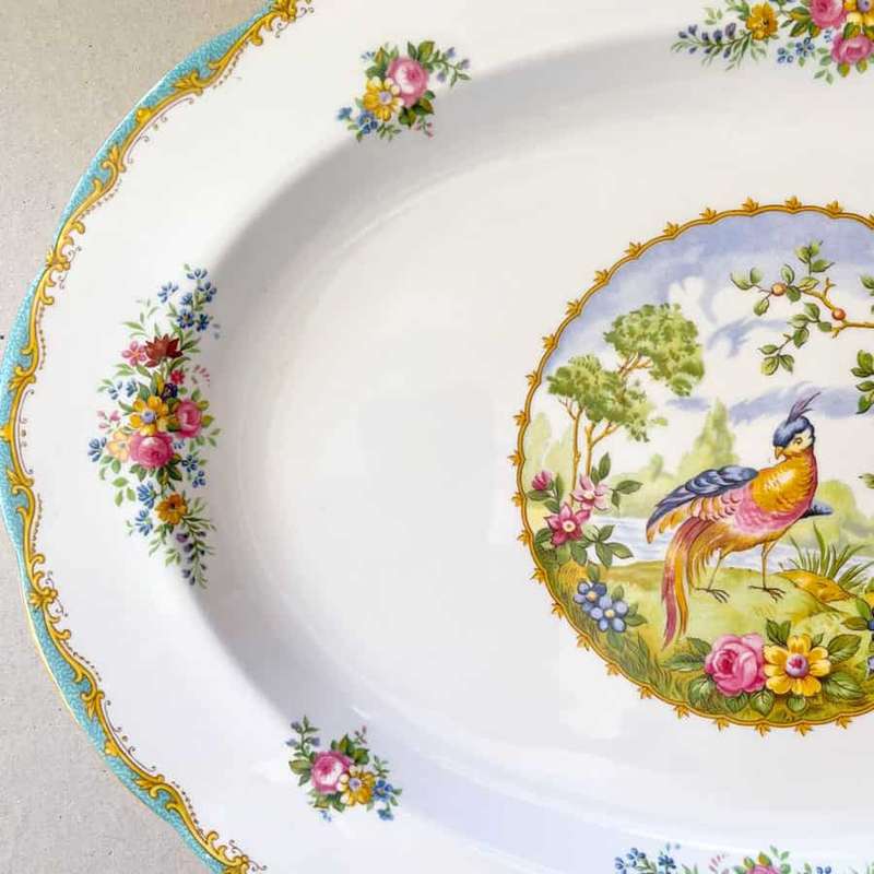 Royal Albert Chelsea Bird Platter Turquoise