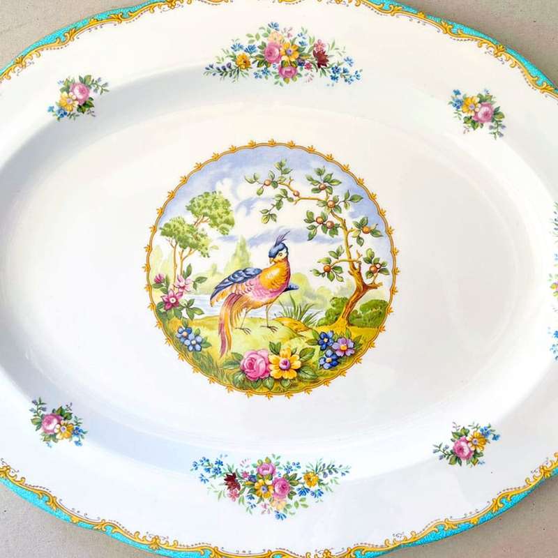 Royal Albert Chelsea Bird Platter Turquoise
