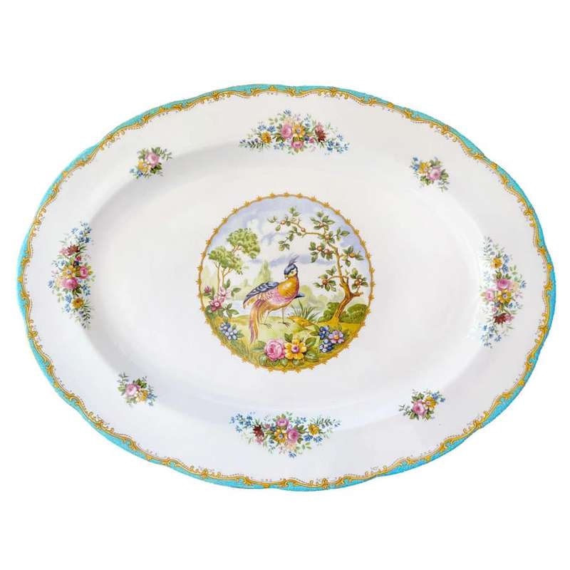 Royal Albert Chelsea Bird Platter Turquoise