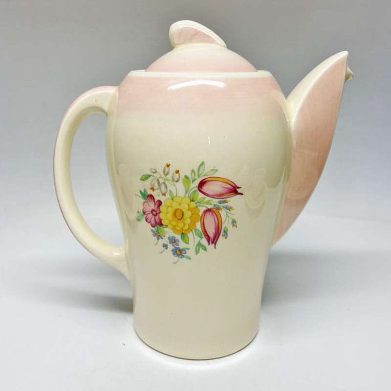 Susie Cooper Pink Dresden Spray Coffee Service