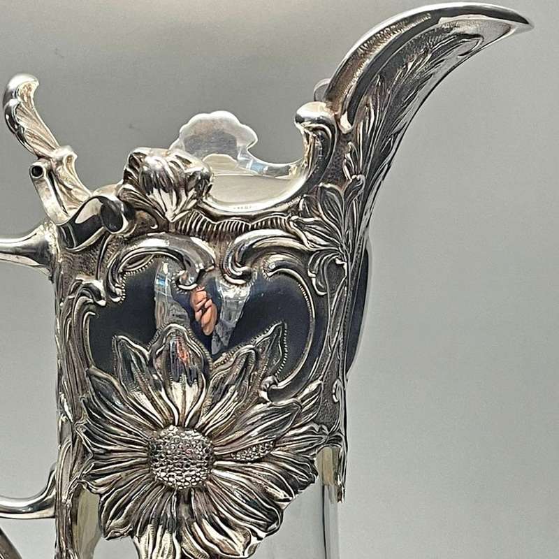 Art Nouveau Style Portugeuse Silver Claret Jug Porto