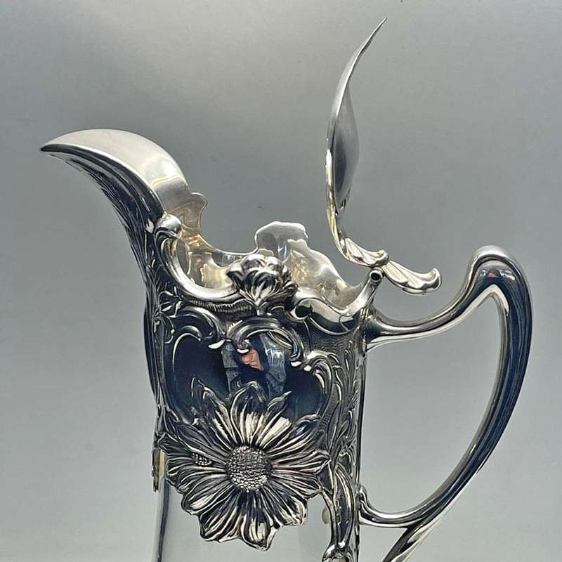 Art Nouveau Style Portugeuse Silver Claret Jug Porto