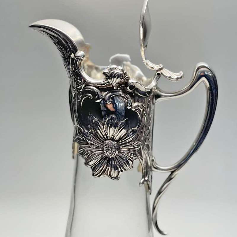 Art Nouveau Style Portugeuse Silver Claret Jug Porto