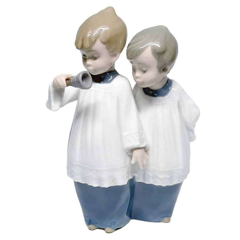 Nao Lladro Choir Altar Boys Ringing Bell