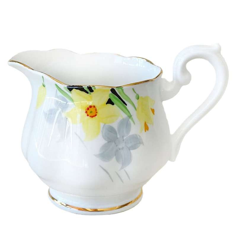 Royal Albert Crown China Hand Painted Daffodil Tea Milk Jug C1925