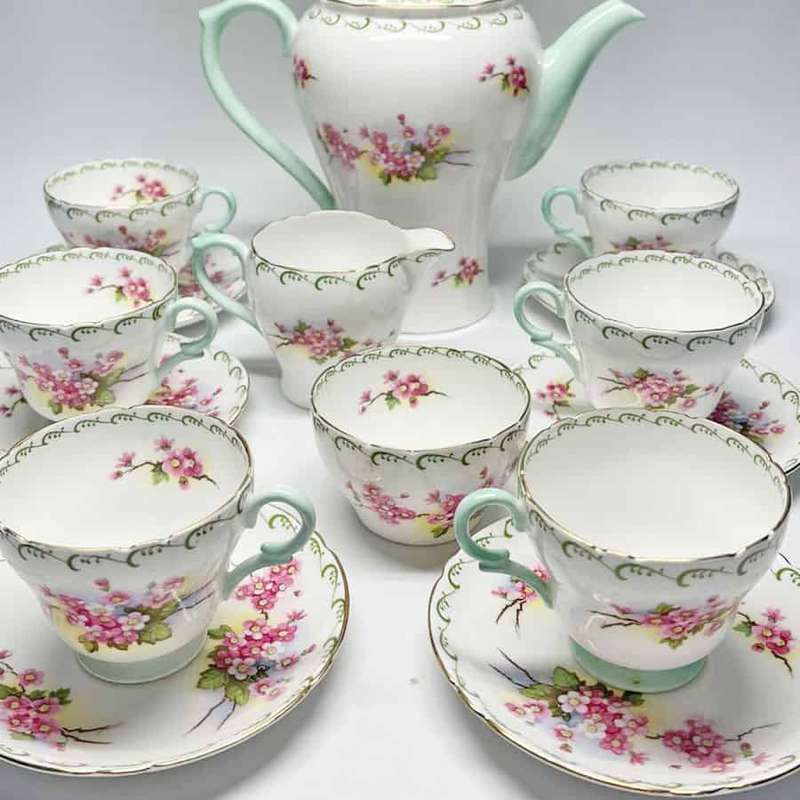 Shelley Pink Blossom Coffee Service 13532