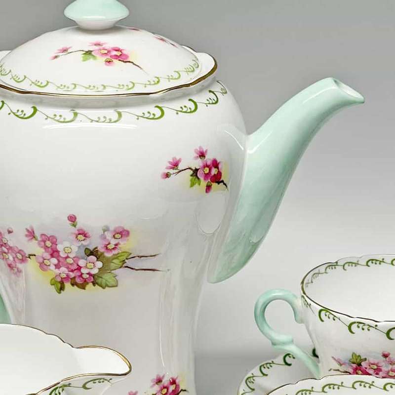Shelley Pink Blossom Coffee Service 13532