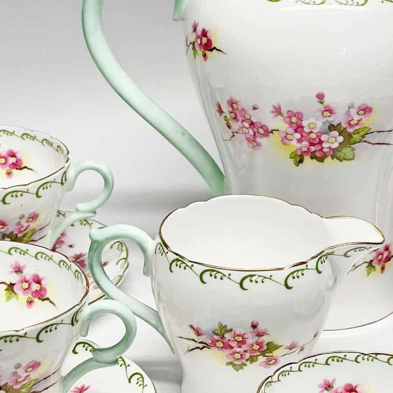 Shelley Pink Blossom Coffee Service 13532