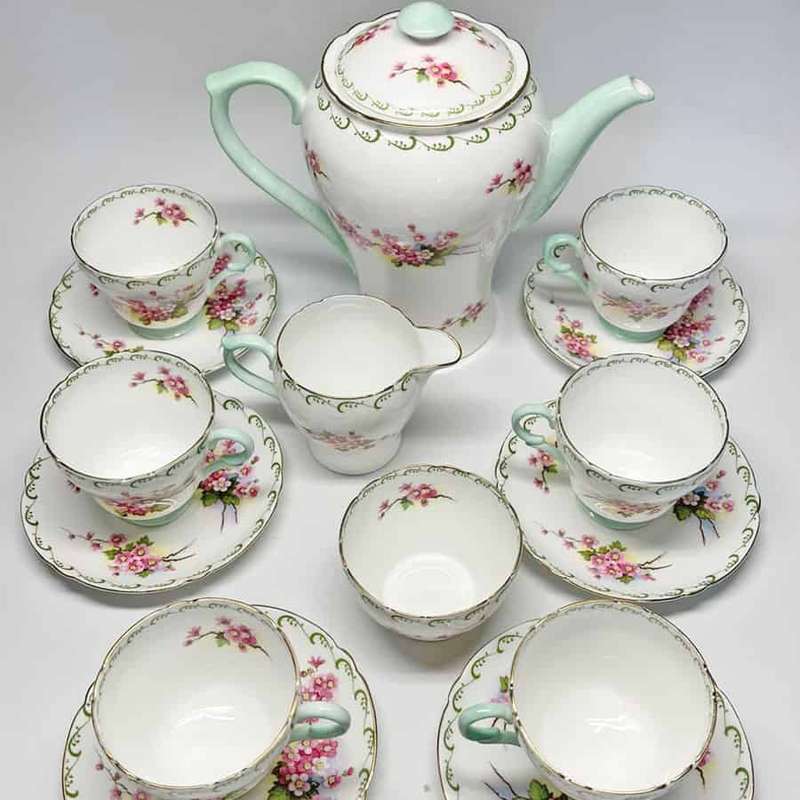 Shelley Pink Blossom Coffee Service 13532