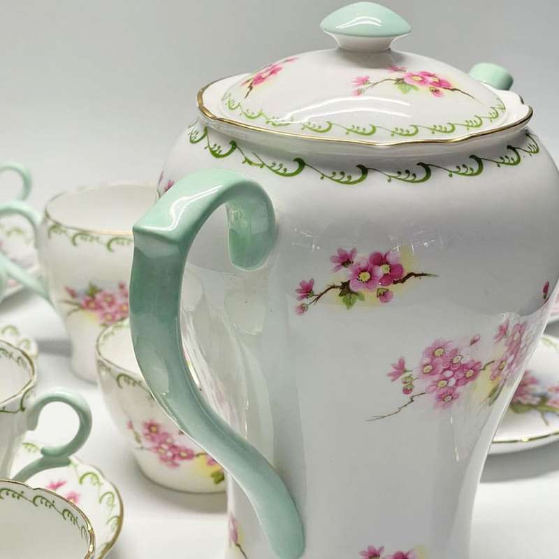 Shelley Pink Blossom Coffee Service 13532