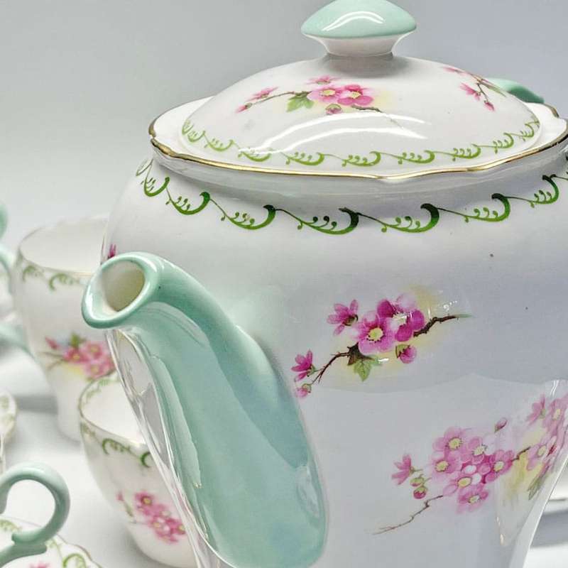 Shelley Pink Blossom Coffee Service 13532