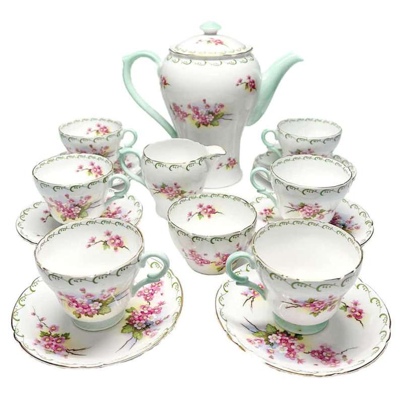 Shelley Pink Blossom Coffee Service 13532