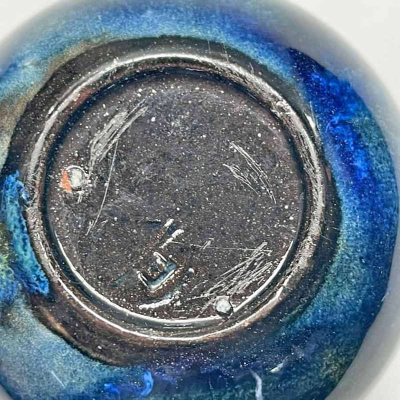 Small Linnware Blue Glaze Vase
