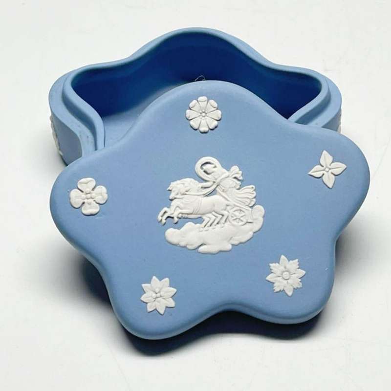 Wedgwood Blue Jasperware Helios Trinket Box