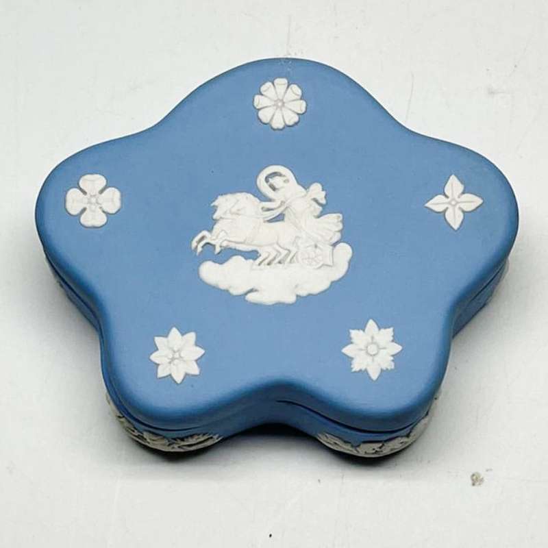 Wedgwood Blue Jasperware Helios Trinket Box