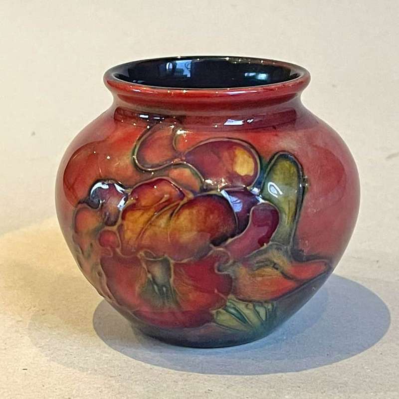 Moorcroft Flambe Orchid Pattern Vase 1950