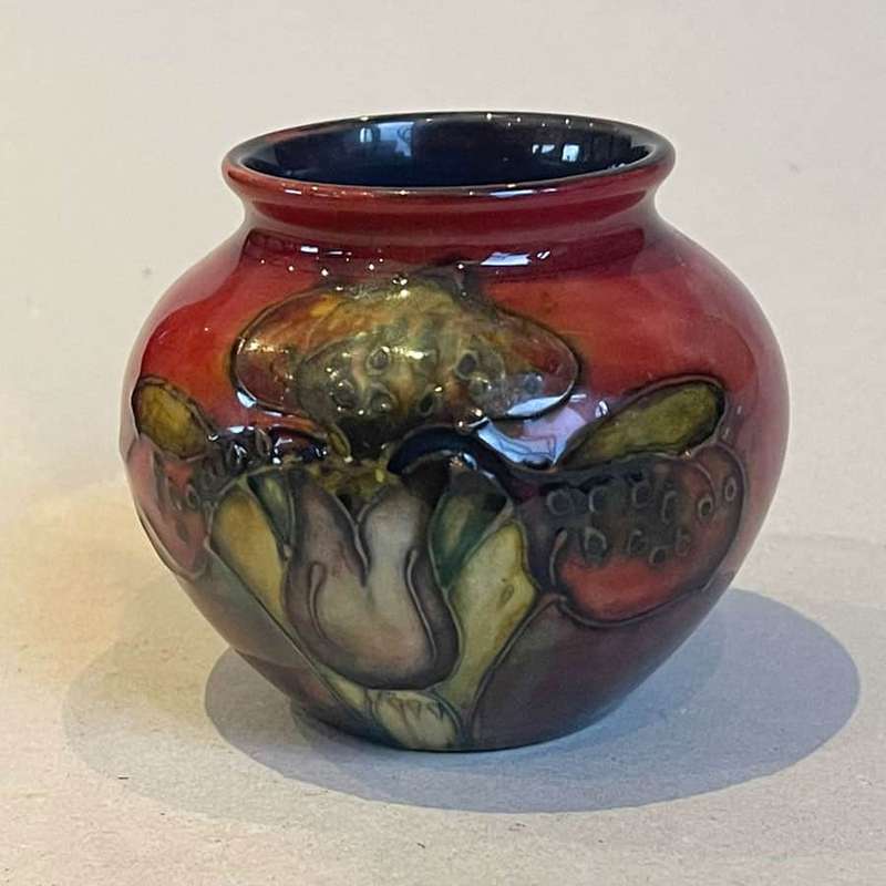 Moorcroft Flambe Orchid Pattern Vase 1950