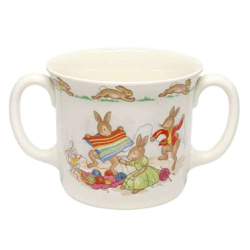 Royal Doulton Knitting Bunnykins Double Handled Mug