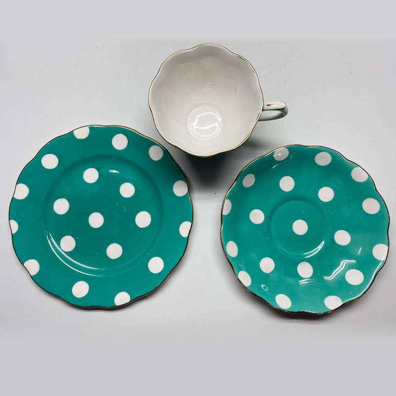Royal Albert Polka Dots Turquoise Tea Trio