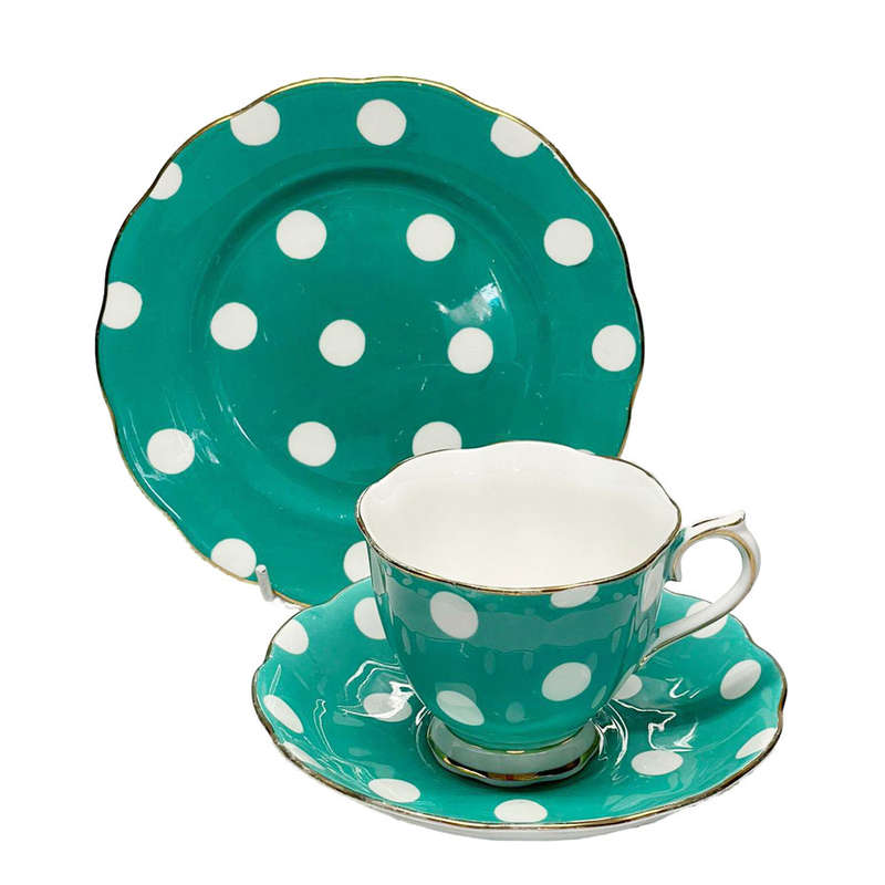 Royal Albert Polka Dots Turquoise Tea Trio