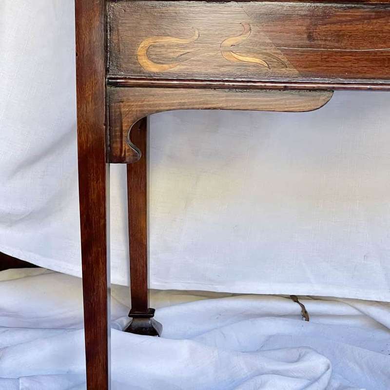 Art Nouveau Mahogany Floral Inlaid Display Cabinet 1910