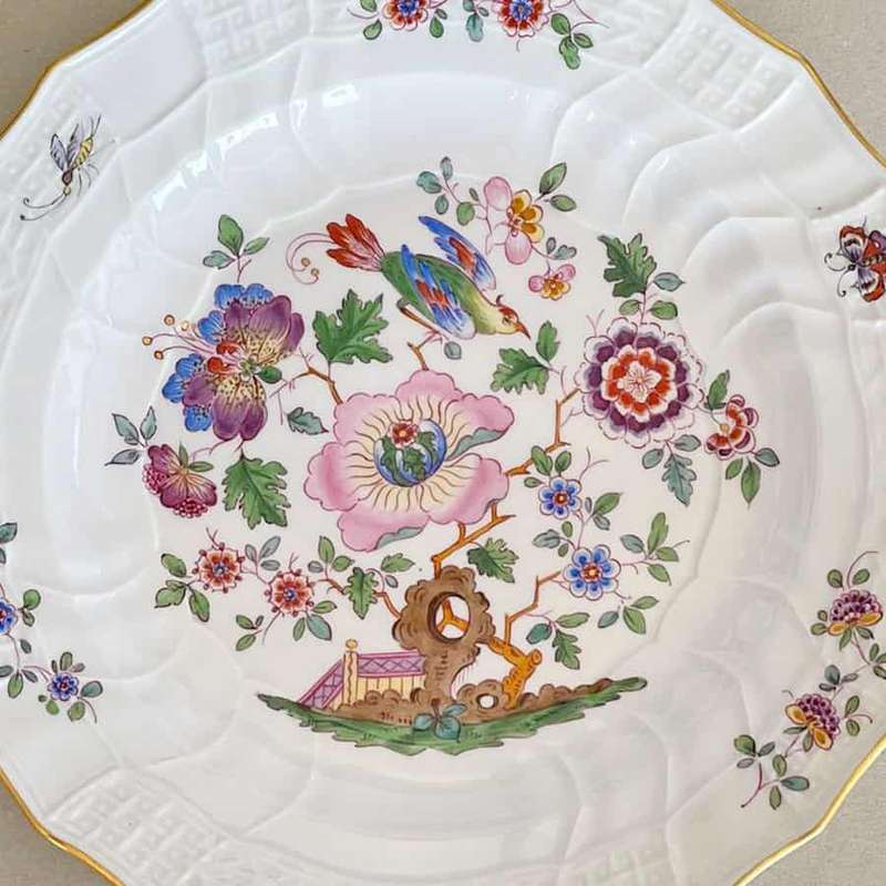 Meissen Indianische Blumen Fluted Cabinet Plate 20th