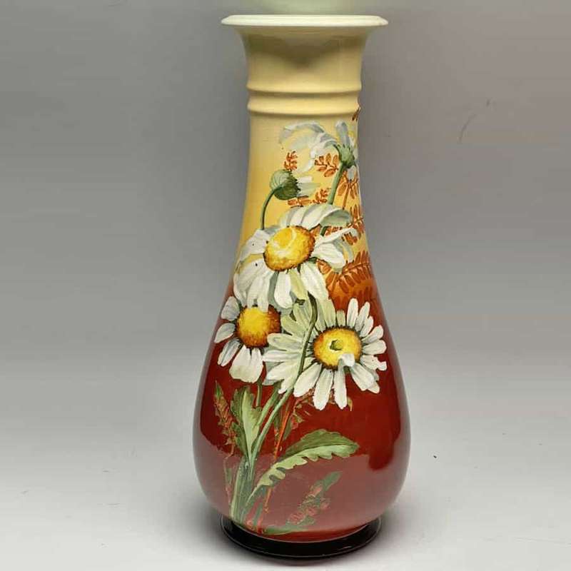 Pair Royal Doulton Lambeth Ware Daisy Vases