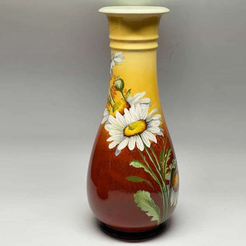 Pair Royal Doulton Lambeth Ware Daisy Vases