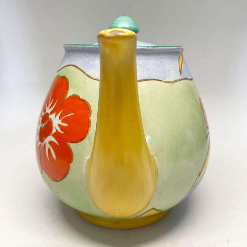 Shelley Art Deco Hand Painted Flora Tea Pot 8719
