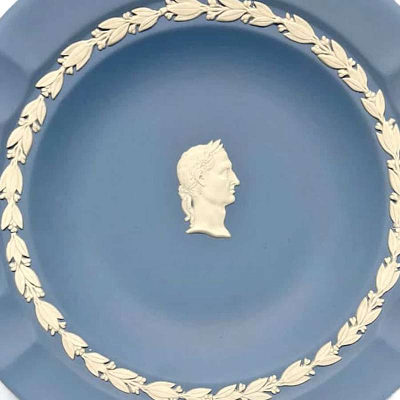Wedgwood Blue Jasperware Plate Roman Head