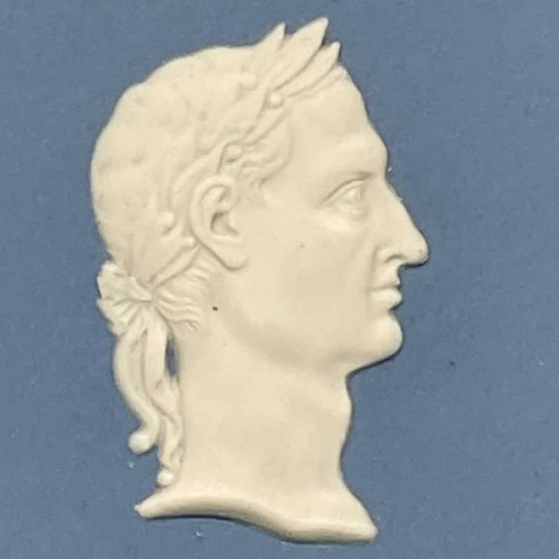 Wedgwood Blue Jasperware Plate Roman Head
