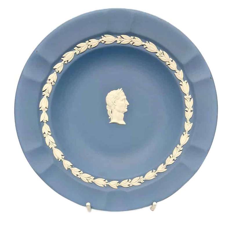 Wedgwood Blue Jasperware Plate Roman Head