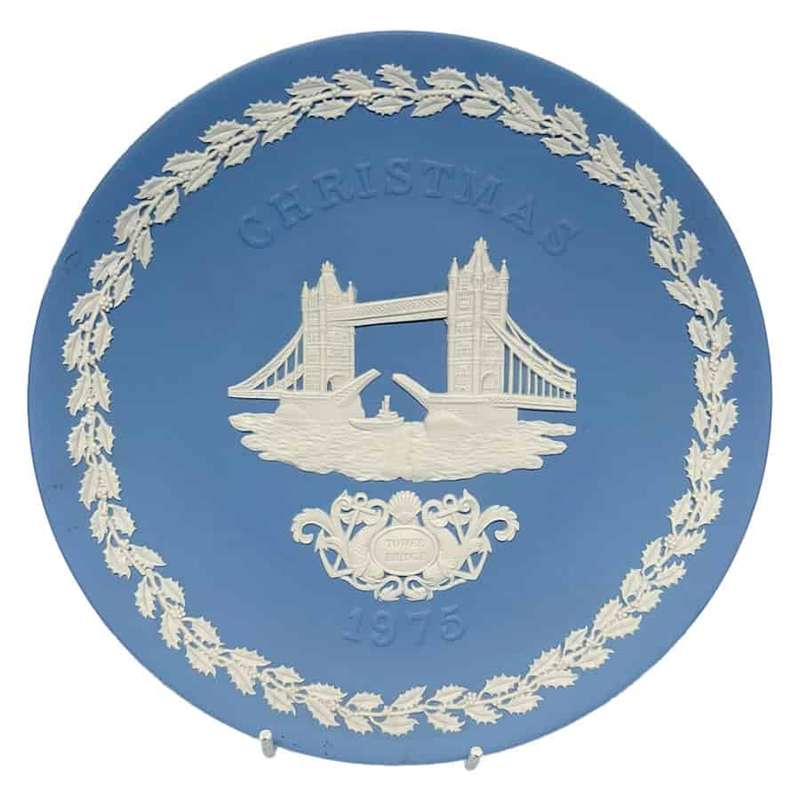 Wedgwood Blue Jasperware Plate Christmas 1975