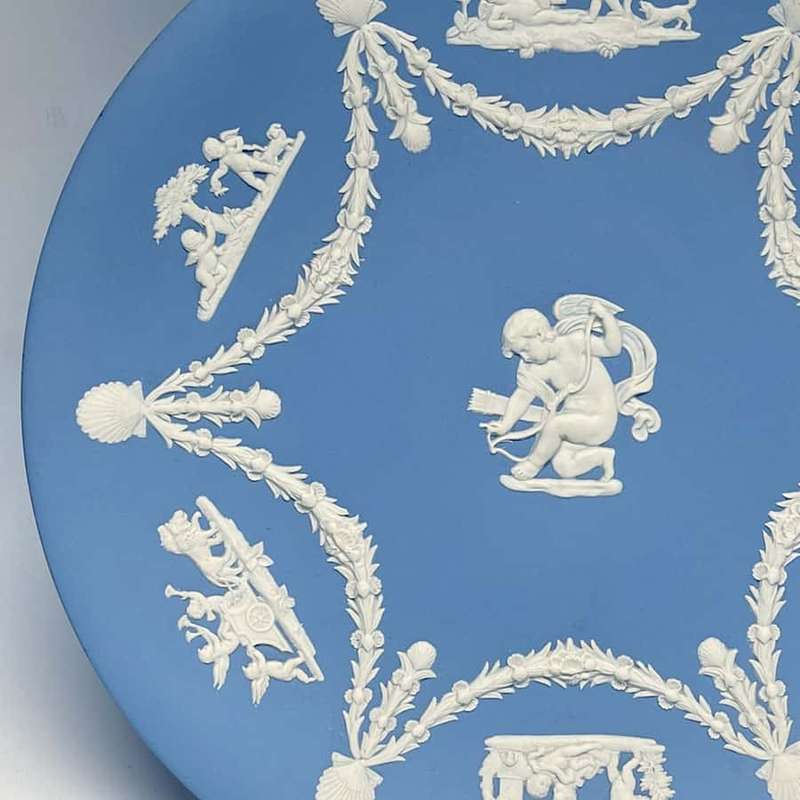 Wedgwood Blue Jasperware Archer Plate