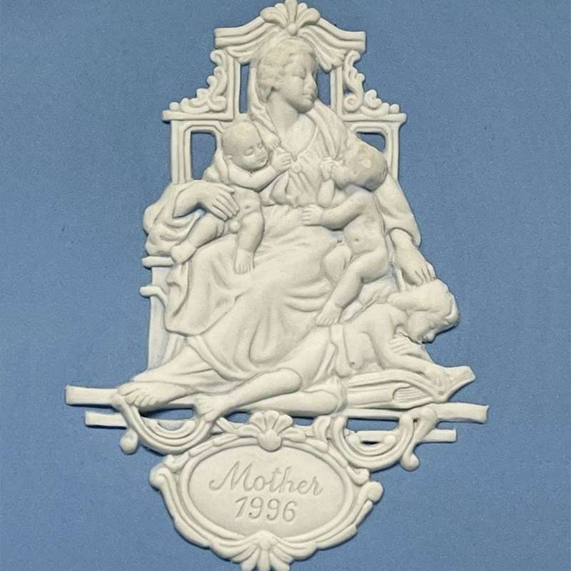 Wedgwood Blue Jasperware Plate Mother 1996