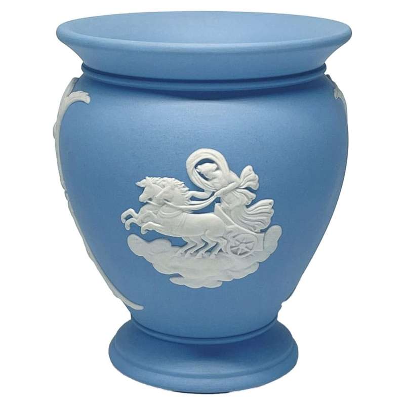 Wedgwood Light Blue Jasperware Vase Pegasus