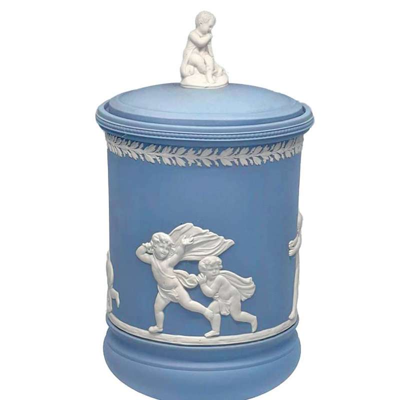 Wedgwood Blue Jasper Dip Vase and Cover 20th