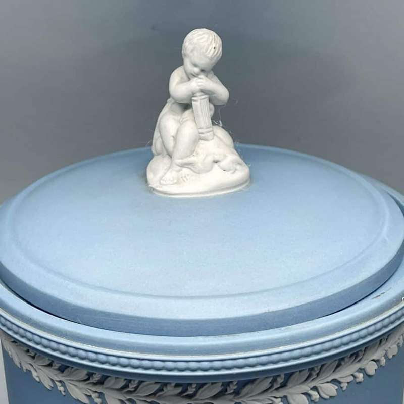 Wedgwood Blue Jasper Dip Vase and Cover 20th