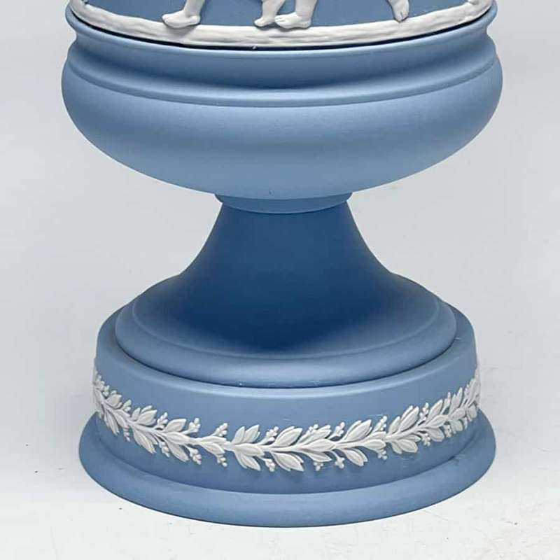 Wedgwood Blue Jasper Dip Vase and Cover 20th