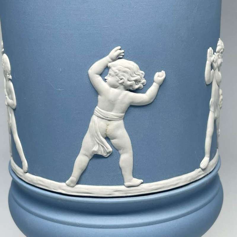 Wedgwood Blue Jasper Dip Vase and Cover 20th