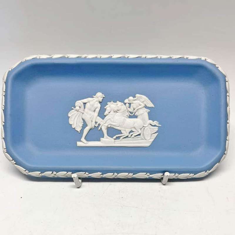 Wedgwood Blue Jasperware Chariot and Horse